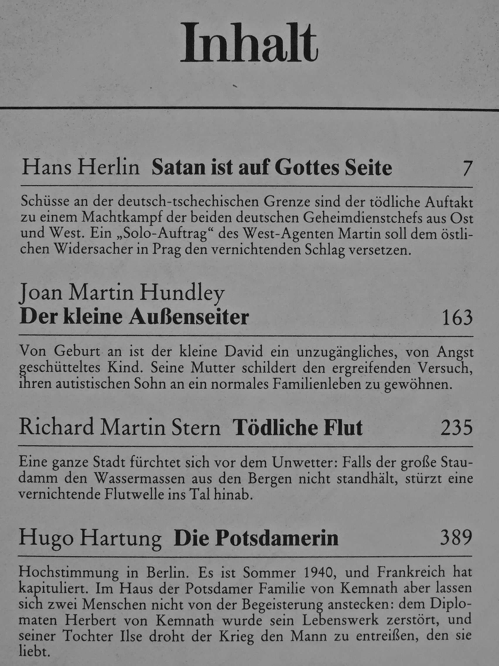 Hans Herlin - Satan ist auf Gottes Seite/Der kleine Außenseiter/Tödliche Flut/Die Potsdamerin [antikvár]