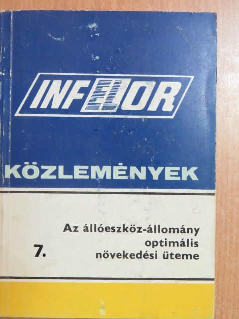 Dr. Szakolczai György - Az állóeszköz-állomány optimális növekedési üteme [antikvár]