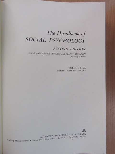 Bernard Kutner - The Handbook of Social Psychology 5. [antikvár]