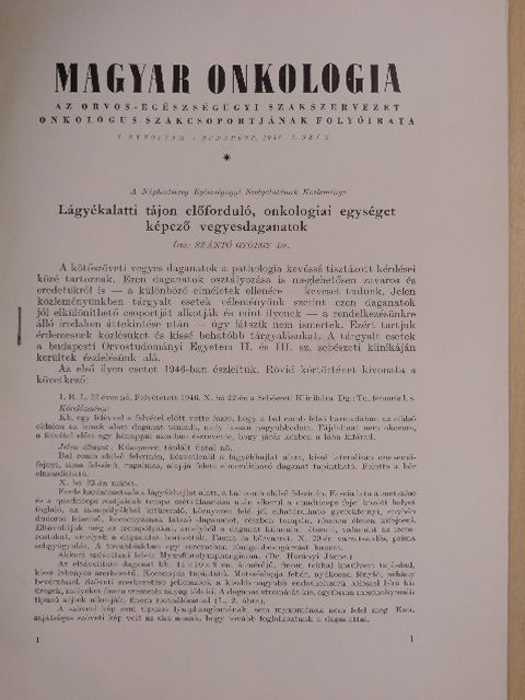 Dr. Szántó György - Lágyékalatti tájon előforduló, onkologiai egységet képező vegyesdaganatok [antikvár]