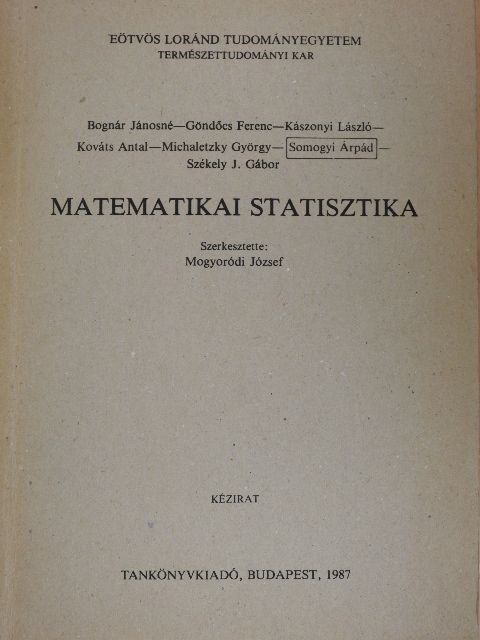 Bognár Jánosné - Matematikai statisztika [antikvár]
