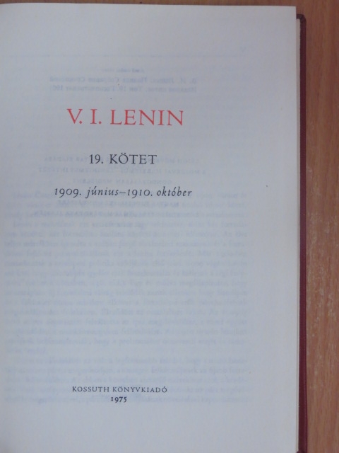 V. I. Lenin - V. I. Lenin összes művei 19. [antikvár]