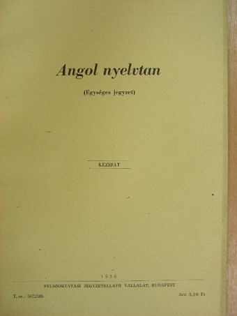 Angol nyelvtan [antikvár]