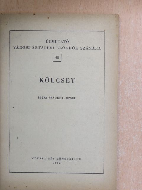 Szauder József - Kölcsey [antikvár]