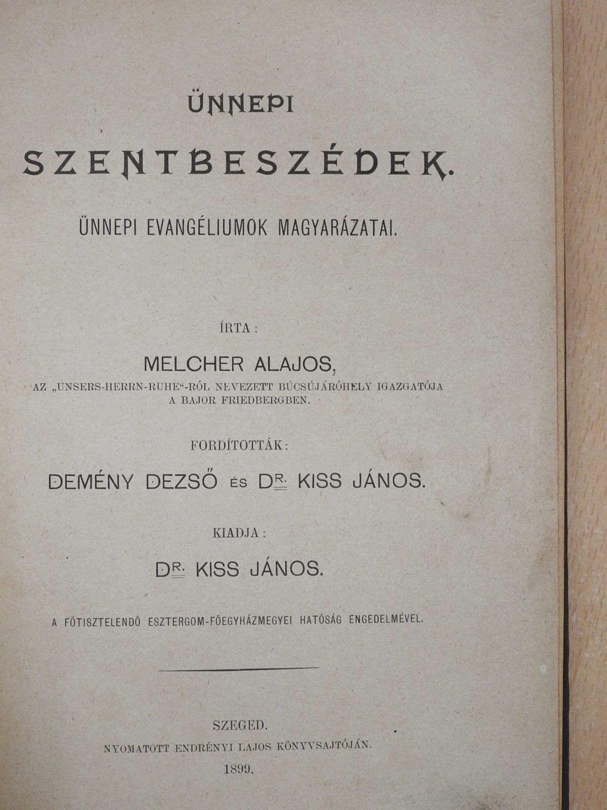 Melcher Alajos - Ünnepi szentbeszédek [antikvár]