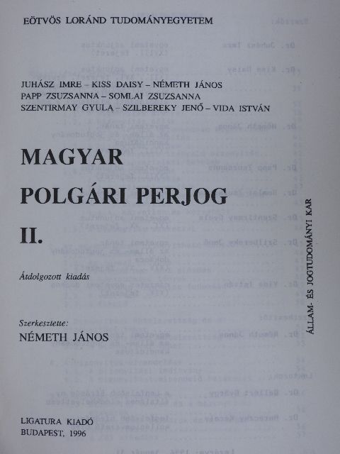 Kiss Daisy - Magyar polgári perjog II. [antikvár]