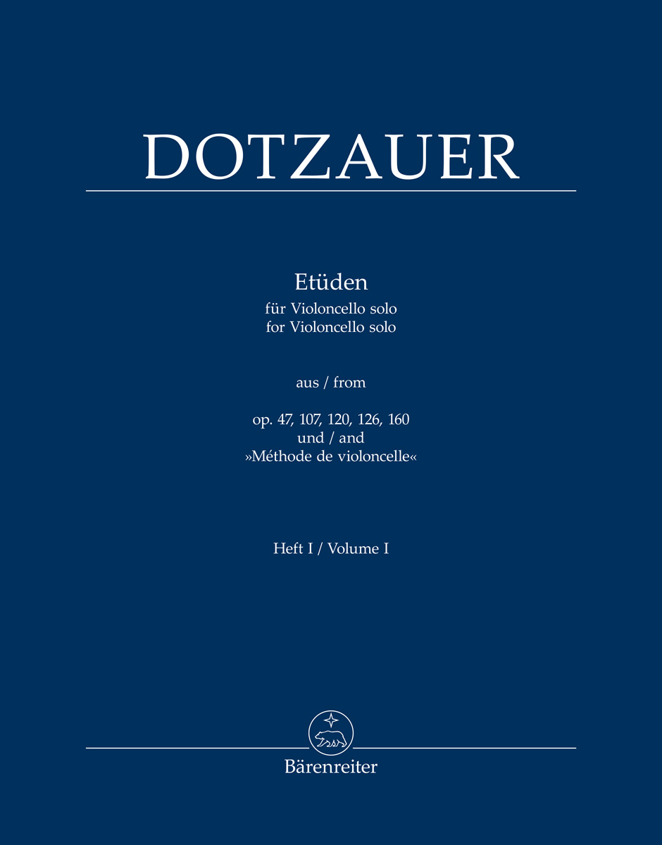 DOTZAUER - ETÜDEN FÜR VIOLONCELLO SOLO AUS OP.47, 107, 120, 126, 160 UND "MÉTHODE DE VIOLONCELLE" HEFT I