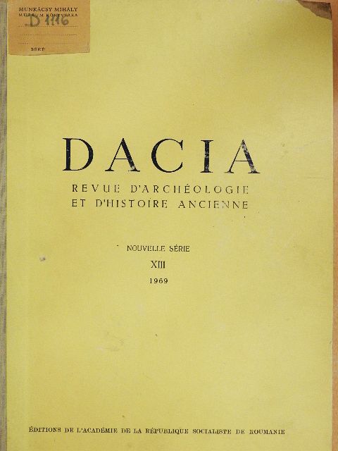Aleksandra Wasowicz - Dacia - Revue d'Archéologie et d'Histoire Ancienne XIII. [antikvár]