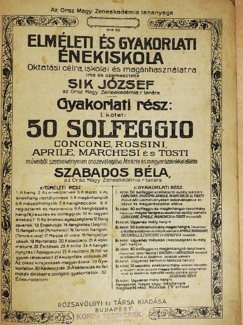 Sik József - Elméleti és gyakorlati énekiskola [antikvár]