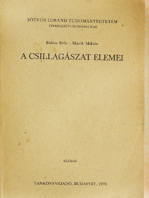 Balázs Béla - A csillagászat elemei [antikvár]