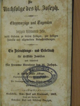 Conrad Maria Effinger - Die Nachfolge des hl. Joseph (gótbetűs) [antikvár]