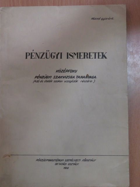 Révész Gábor - Pénzügyi ismeretek [antikvár]