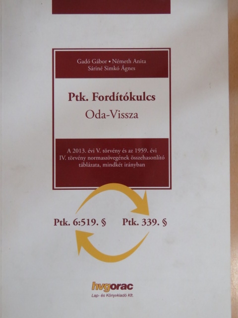 Németh Anita - Ptk. Fordítókulcs Oda-Vissza [antikvár]