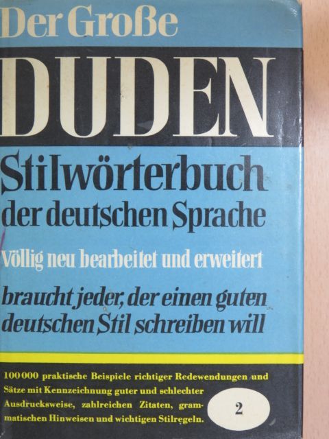Paul Grebe - Duden - Stilwörterbuch der deutschen Sprache [antikvár]