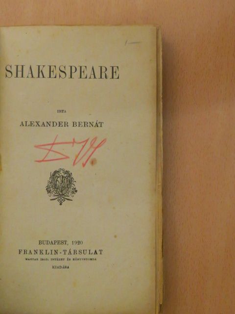 Alexander Bernát - Shakespeare [antikvár]