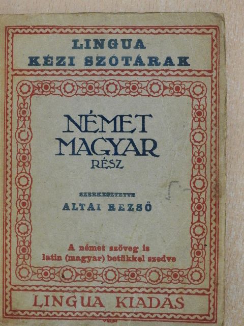 Magyar-német és német-magyar zsebszótár II. [antikvár]