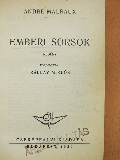 André Malraux - Emberi sorsok [antikvár]