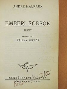André Malraux - Emberi sorsok [antikvár]