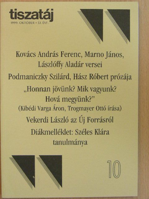 Bíró Zoltán - Tiszatáj 1999. október [antikvár]
