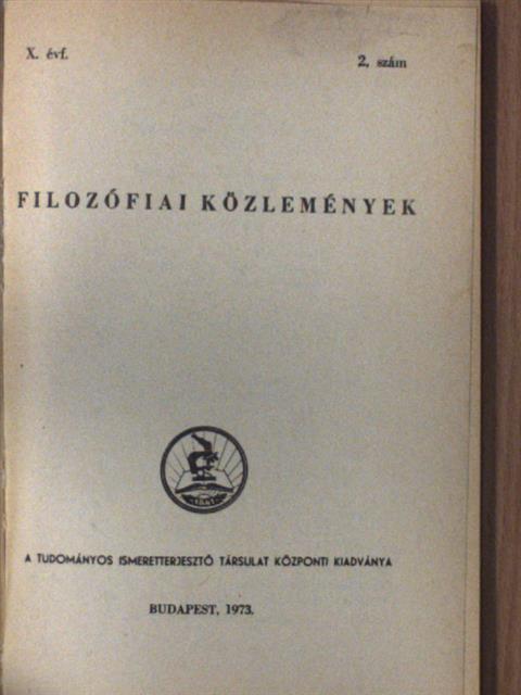 Bor István - Filozófiai közlemények 1973/2. [antikvár]