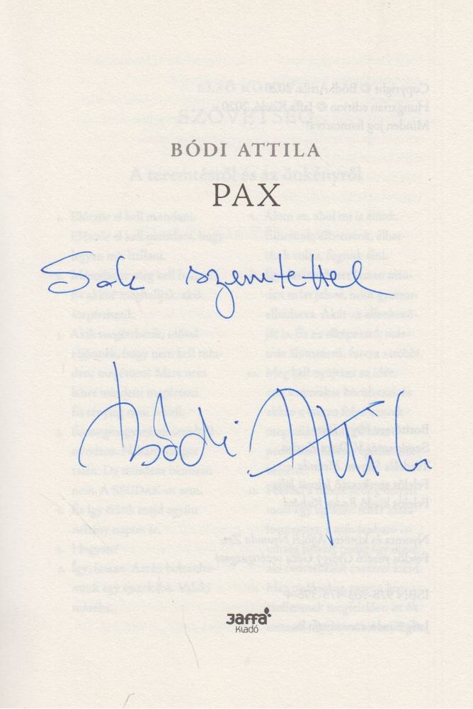 Bódi Attila - Pax (dedikált) [antikvár]