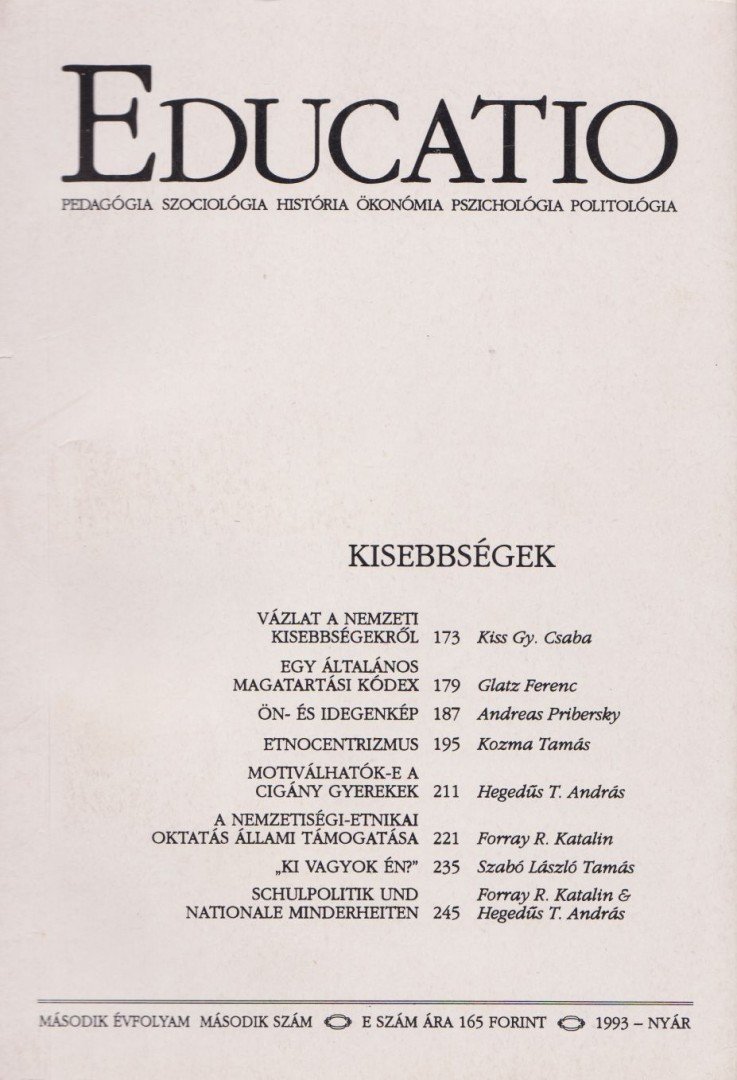 Kozma Tamás (szerk.) - Educatio 1993/2. [antikvár]