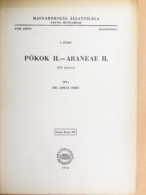 Dr. Loksa Imre - Pókok II. [antikvár]
