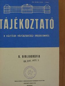 Tájékoztató a külföldi közgazdasági irodalomról 1975. I. félév ("B" sorozat) [antikvár]