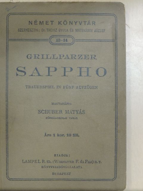 Franz Grillparzer - Sappho (gótbetűs) [antikvár]