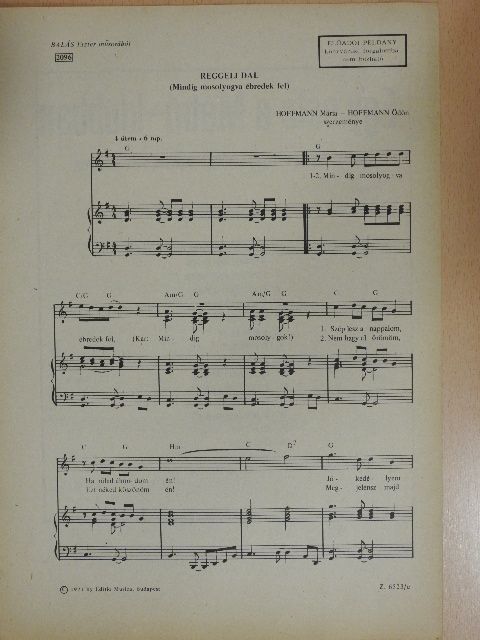 Hoffmann Mária - Reggeli dal [antikvár]