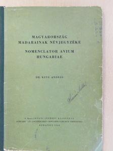 Dr. Keve András - Magyarország madarainak névjegyzéke [antikvár]