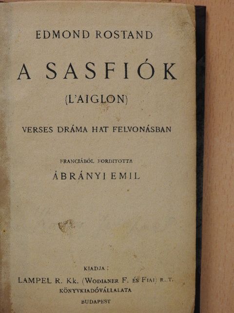 Edmond Rostand - A Sasfiók [antikvár]