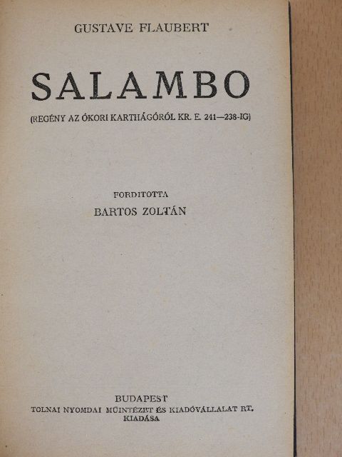 Gustave Flaubert - Salambo [antikvár]