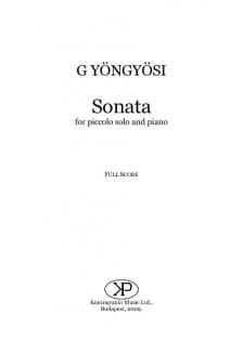 GYÖNGYÖSI LEVENTE - SONATA FOR PICCOLO SOLO AND PIANO