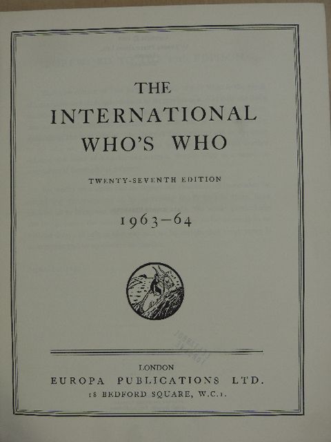 The International Who's Who 1963-64 [antikvár]