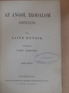Taine Henrik - Az angol irodalom története I. [antikvár]