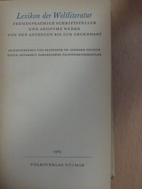 Lexikon der Weltliteratur [antikvár]