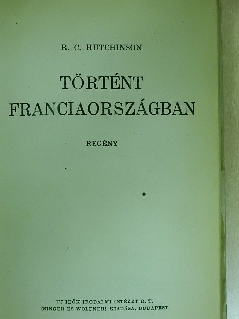 R. C. Hutchinson - Történt Franciaországban [antikvár]