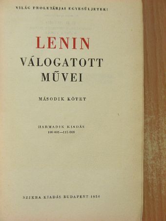 Vlagyimir Iljics Lenin - Lenin válogatott művei II. (töredék) [antikvár]