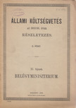 Állami költségvetés az 1932/1933. évre. Részletezés. II. füzet [antikvár]