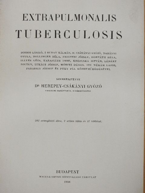Buday Kálmán - Extrapulmonalis tuberculosis [antikvár]