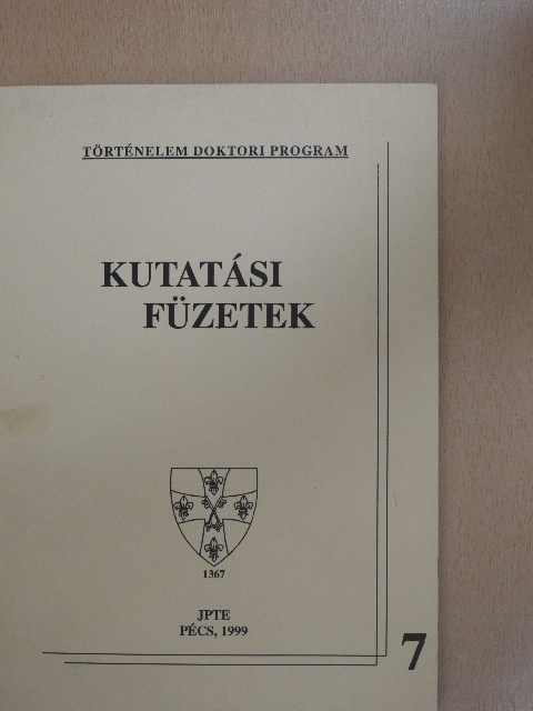 Áldozó István - Kutatási füzetek 7. [antikvár]
