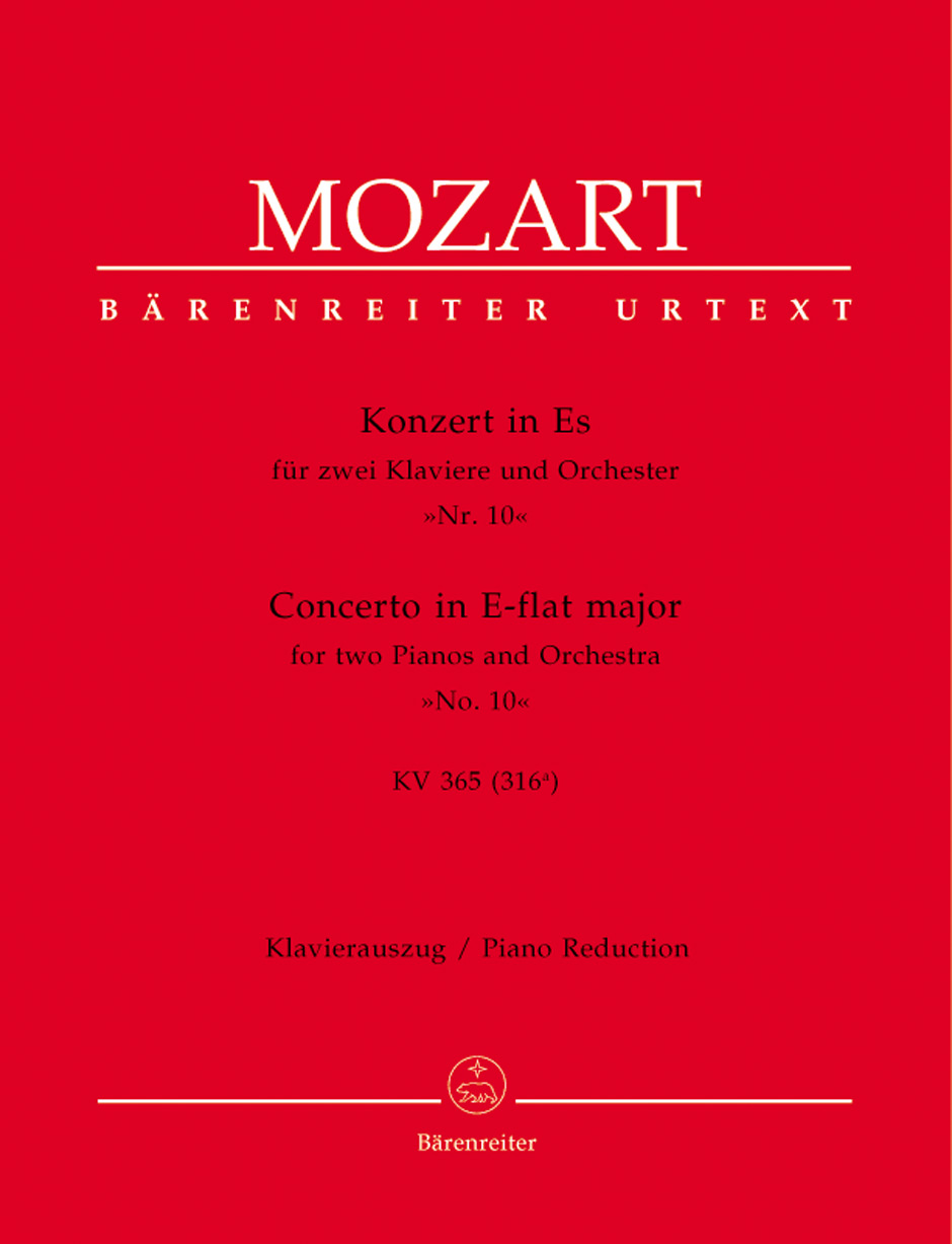 MOZART, W,A, - KONZERT IN ES FÜR ZWEI KLAVIERE UND ORCHESTER NR.10 KV 365 (316a) KLAVIERAUSZUG URTEXT