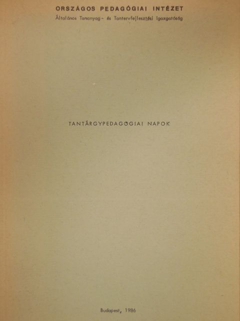 Báthory Zoltán - Tantárgypedagógiai napok [antikvár]