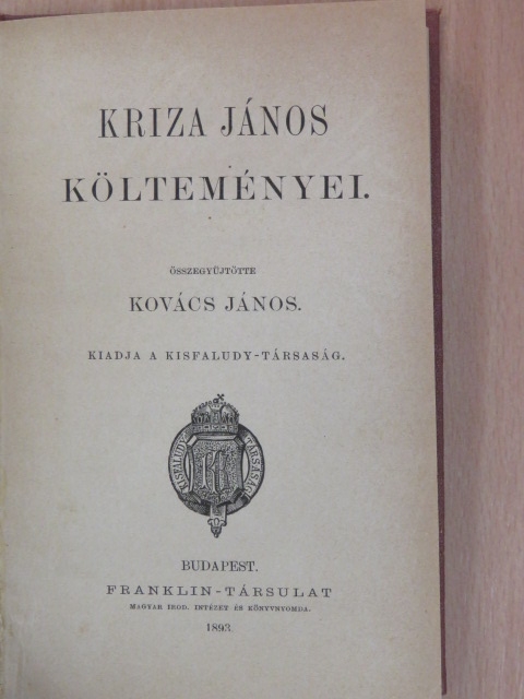 Kriza János - Kriza János költeményei [antikvár]