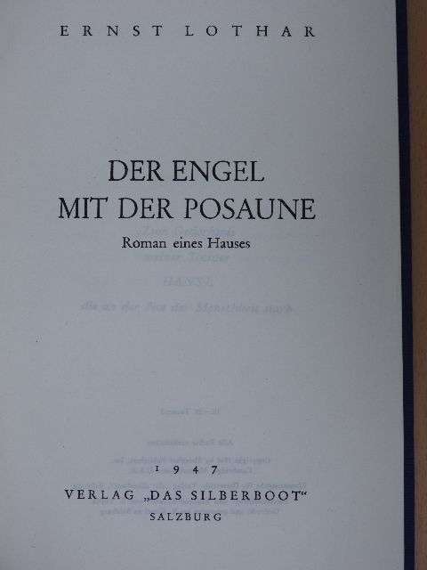 Ernst Lothar - Der Engel mit der Posaune [antikvár]