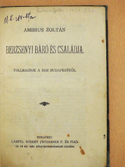 Ambrus Zoltán - Berzsenyi báró és családja I-II. [antikvár]