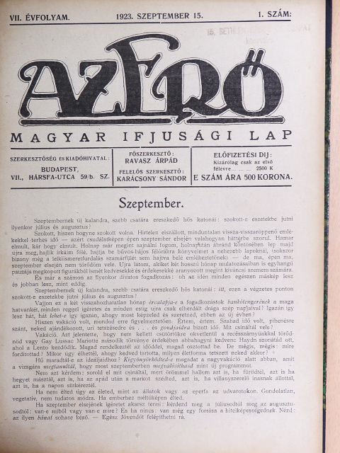 Dr. Zsinka Ferenc - Az Erő 1923-1924. (nem teljes évfolyam) [antikvár]
