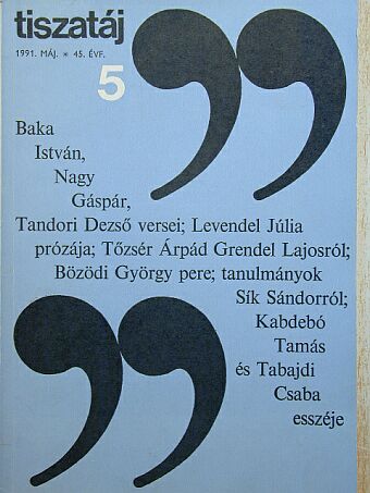 Alföldy Jenő - Tiszatáj 1991. május [antikvár]