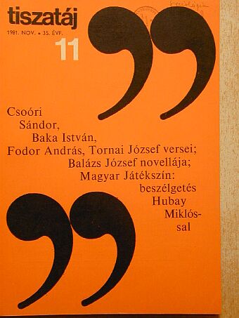 Ablonczy László - Tiszatáj 1981. november [antikvár]